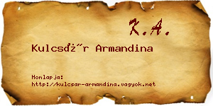 Kulcsár Armandina névjegykártya